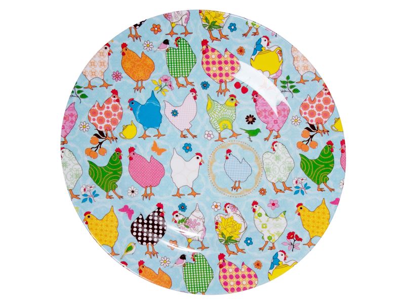 Rice Rice Melamine Side Plate Two Tone with Flamingo Print PF2014