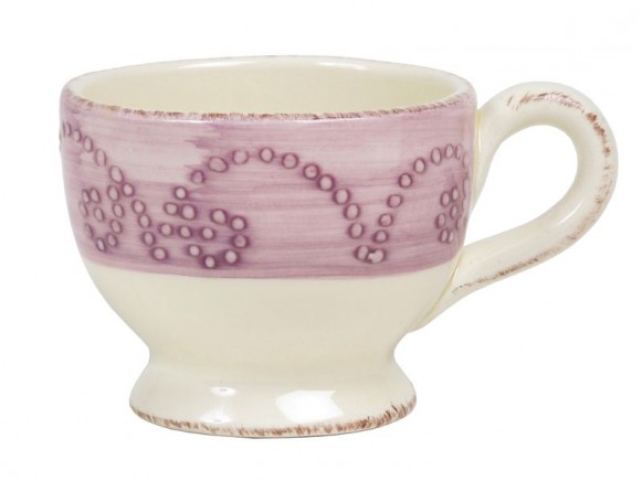 Kaffeetasse mit lavendel Reliefrand im Toskana-Stil von RICE