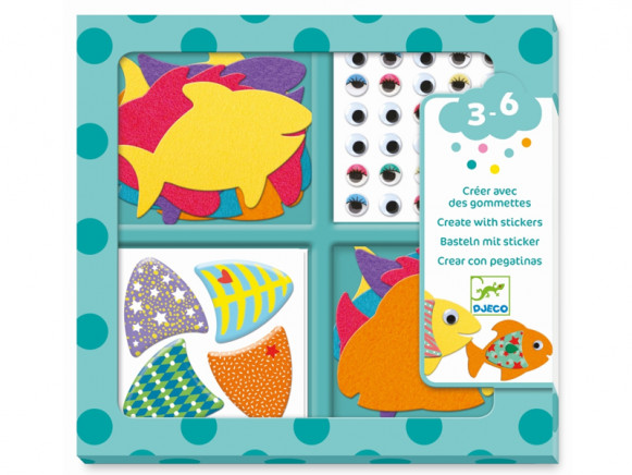 Djeco 3-6 Design Sticker I LOVE FISH