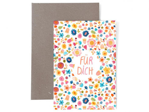 Frau Ottilie Grußkarte zum Geburtstag FÜR DICH Blumen