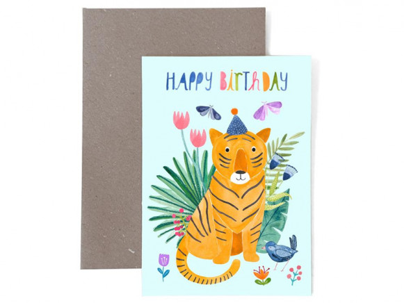 Frau Ottilie Grußkarte zum Geburtstag HAPPY BIRTHDAY Tiger