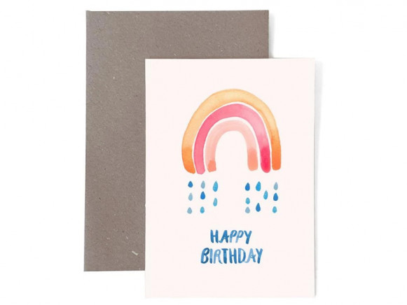 Frau Ottilie Grußkarte zum Geburtstag HAPPY BIRTHDAY Regenbogen