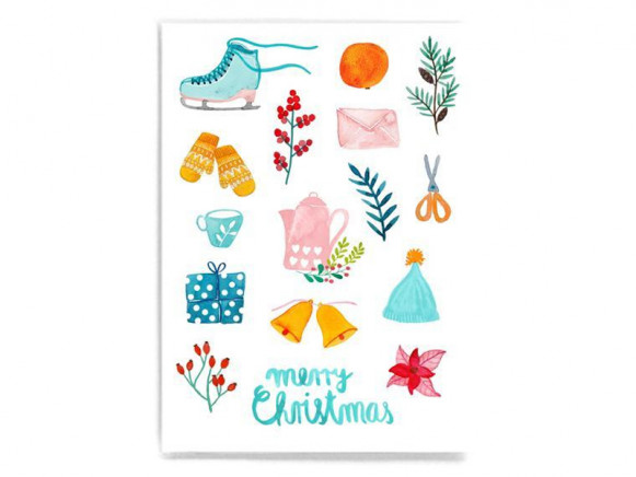 Frau Ottilie Weihnachtskarte MERRY CHRISTMAS