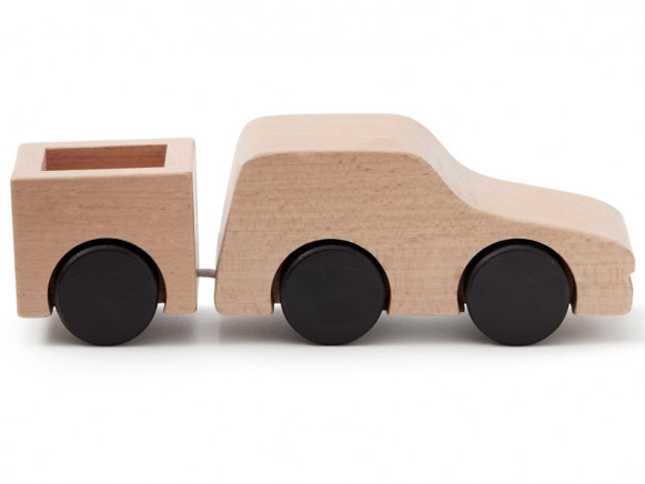 Kids Concept Auto mit Anhänger naturholz
