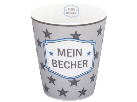 Krasilnikoff Becher Happy Mug Mein Becher grau