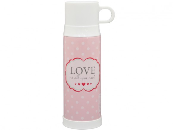 Krasilnikoff Thermosflasche Love is all you need