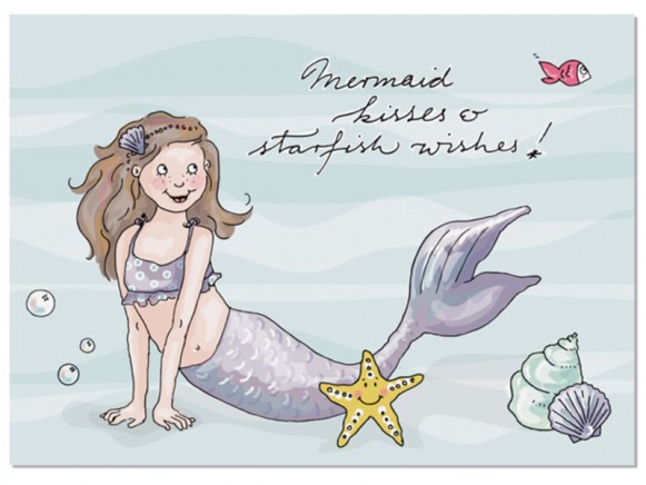 krima & isa Postkarte Mermaid Kisses & Starfish Wishes