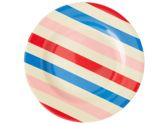 RICE Kleiner Melamin Teller CANDY STRIPES