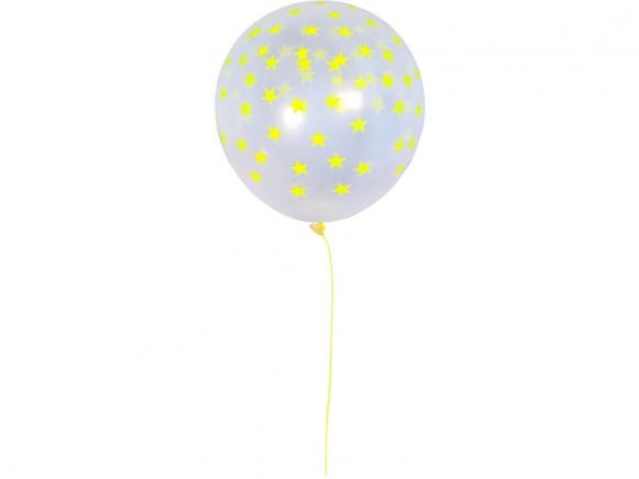 Meri Meri Luftballons STERNE neongelb