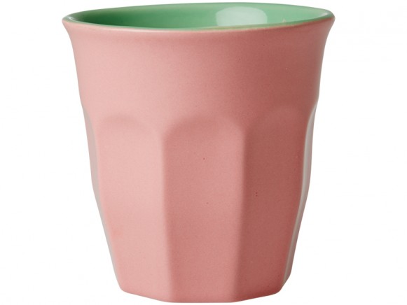 RICE Keramikbecher in pink und hellgrün