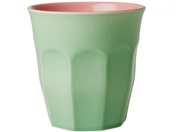 RICE Keramikbecher in hellgrün und pink