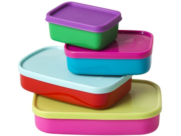 Farbenfrohe rechteckige Frischhalteboxen von RICE
