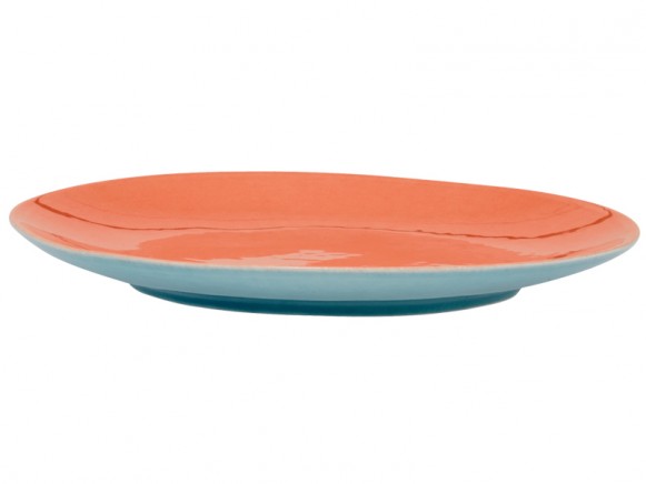 RICE Keramik Teller orange mint