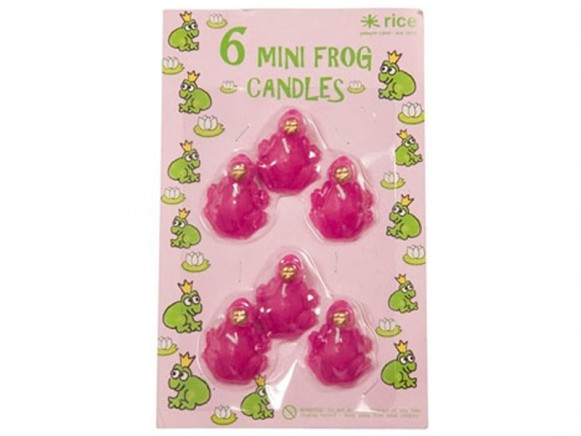 RICE Mini-Kerzen in Froschform (rosa)