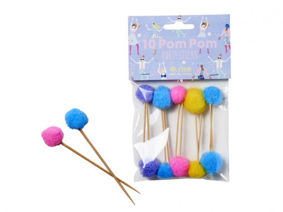 RICE Partyspieße Pompoms