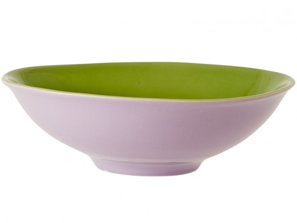 RICE Salatschüssel Keramik lavendel grün