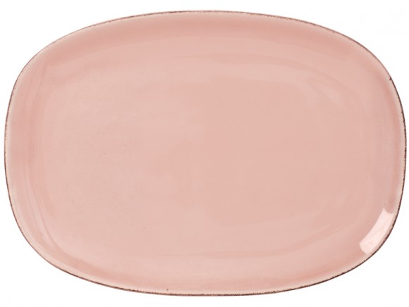 RICE Keramik Teller oval hellrosa