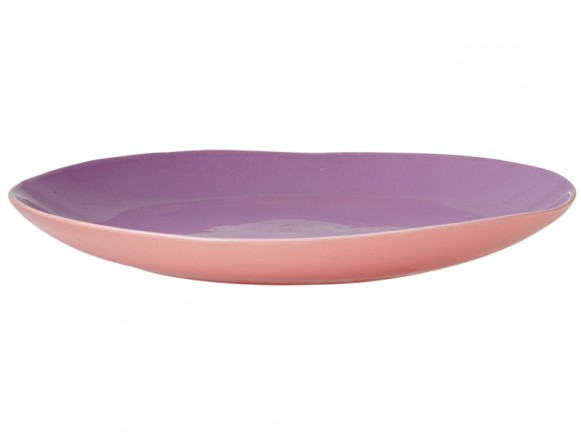 Grosser Keramik-Teller in lavendel-pink von RICE Dänemark