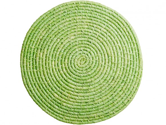 Rundes RICE Tischset Bast pastell-grün