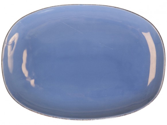 Dunstblauer ovaler Teller im Toskana-Stil von RICE