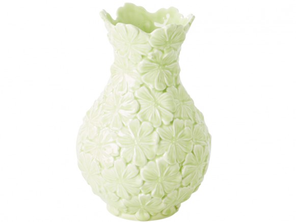 RICE Vase Blumen hellgrün