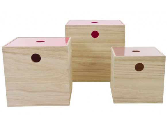Sebra Aufbewahrungsboxen mit rosa Acryldeckel