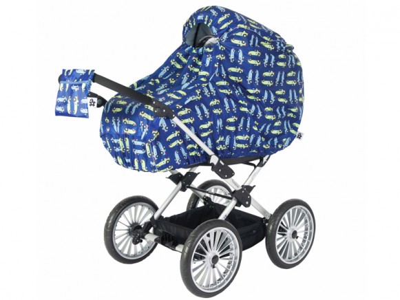 Regenschutz für Kinderwagen mit Auto-Motiv von Sebra