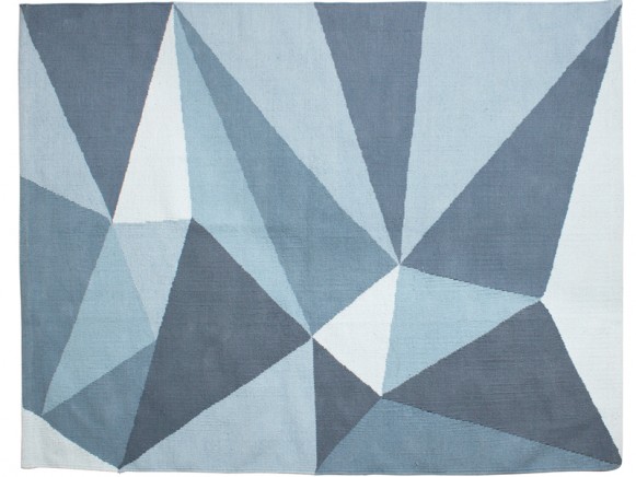 Sebra Teppich gewebt pastell-blau