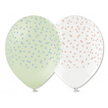 Ava & Yves 12 Luftballons PUNKTE mint & weiß