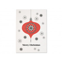 Ava & Yves Postkarte KUGEL "Frohe Weihnachten" rot