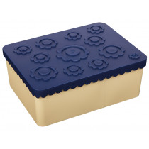 Blafre Lunchbox BLUMEN dunkelblau/beige
