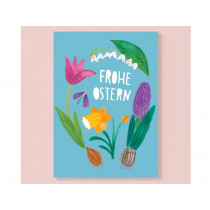 Frau Ottilie Postkarte Frühlingsblumen OSTERN