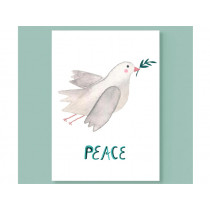 Frau Ottilie Postkarte PEACE Friedenstaube