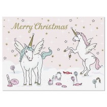 krima & isa Postkarte EINHORN Merry Christmas