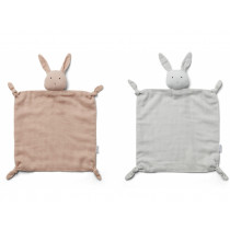 LIEWOOD 2-Pack Schmusetuch Agnete RABBIT rose & dumbo grey mix