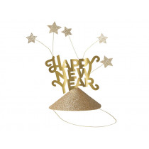 Meri Meri 6 Partyhüte HAPPY NEW YEAR gold
