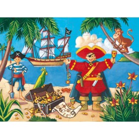 Djeco Puzzle mit Schatzinsel und Pirat