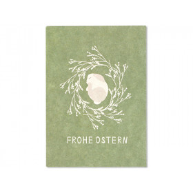 Ava & Yves Postkarte FROHE OSTERN Hase grün