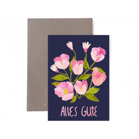 Frau Ottilie Grußkarte zum Geburtstag ALLES GUTE Blumen