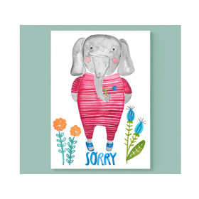 Frau Ottilie Postkarte SORRY Elefant