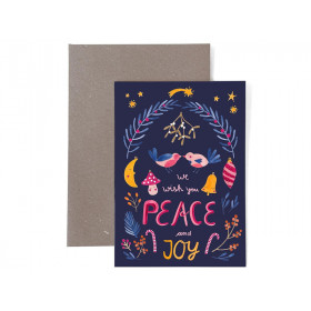 Frau Ottilie Weihnachtskarte PEACE AND JOY