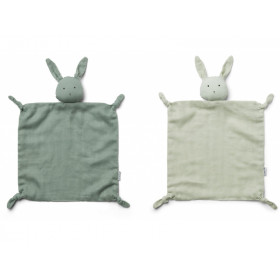 LIEWOOD 2-Pack Schmusetuch Agnete HASE mint mix
