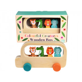 Rex London Holzspielzeug Bus COLOURFUL CREATURES