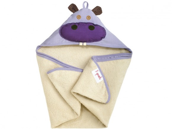 3 Sprouts hooded towel hippo