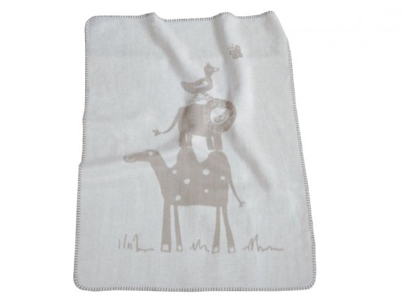 Baby blanket with camel, lion and duck in creme by Fussenegger