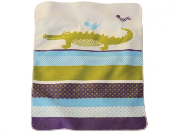 Baby blanket in pacific with crocodile by David Fussenegger