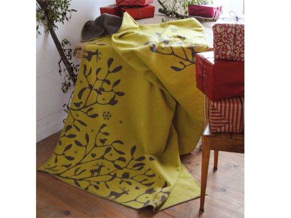 Flannel throw Sylt in limegreen by David Fussenegger