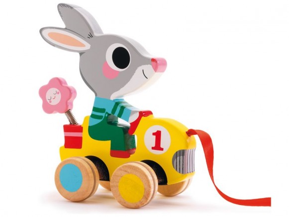 Pull along toy with Roulapic the rabbit by Djeco