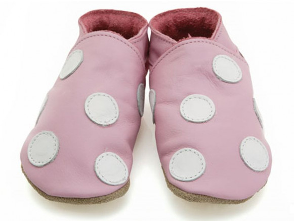 Baby shoes polka dot in pink as gift set by Starchild