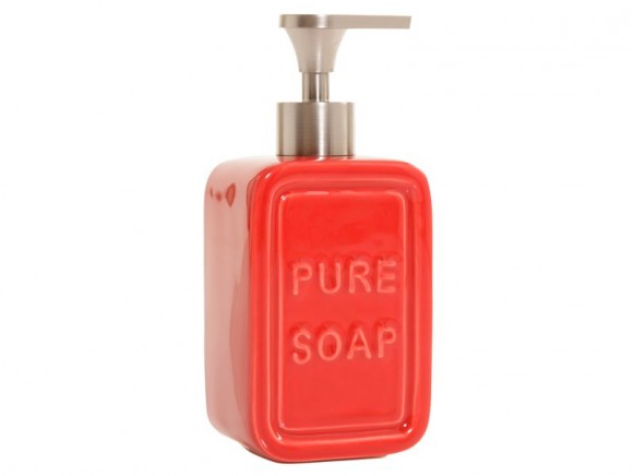 Soap dispenser Pure Soap in red by Overbeck and Friends